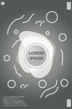 Memphis tarzı kitap tasarım koleksiyonu renkli şablonlarıyla geometrik şekiller, trendy Memphis desenlerle 80's-90's moda. reklam, davet, sunu izole vektör çizim için Ideal