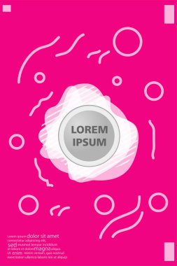 Memphis tarzı kitap tasarım koleksiyonu renkli şablonlarıyla geometrik şekiller, trendy Memphis desenlerle 80's-90's moda. reklam, davet, sunu izole vektör çizim için Ideal