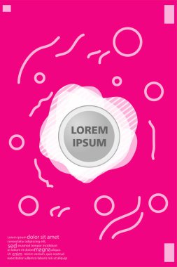 Memphis tarzı kitap tasarım koleksiyonu renkli şablonlarıyla geometrik şekiller, trendy Memphis desenlerle 80's-90's moda. reklam, davet, sunu izole vektör çizim için Ideal