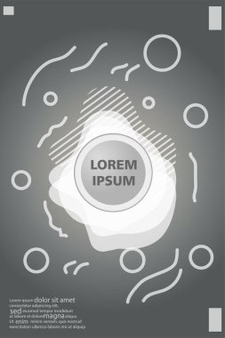 Memphis tarzı kitap tasarım koleksiyonu renkli şablonlarıyla geometrik şekiller, trendy Memphis desenlerle 80's-90's moda. reklam, davet, sunu izole vektör çizim için Ideal