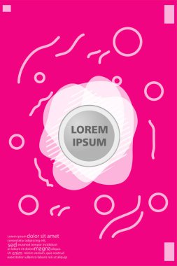 Memphis tarzı kitap tasarım koleksiyonu renkli şablonlarıyla geometrik şekiller, trendy Memphis desenlerle 80's-90's moda. reklam, davet, sunu izole vektör çizim için Ideal