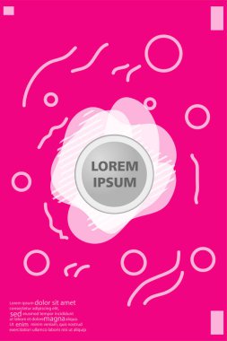 Memphis tarzı kitap tasarım koleksiyonu renkli şablonlarıyla geometrik şekiller, trendy Memphis desenlerle 80's-90's moda. reklam, davet, sunu izole vektör çizim için Ideal