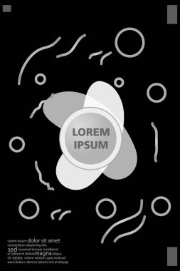 Memphis tarzı kitap tasarım koleksiyonu renkli şablonlarıyla geometrik şekiller, trendy Memphis desenlerle 80's-90's moda. reklam, davet, sunu izole vektör çizim için Ideal