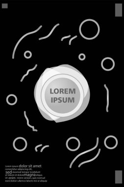 Memphis tarzı kitap tasarım koleksiyonu renkli şablonlarıyla geometrik şekiller, trendy Memphis desenlerle 80's-90's moda. reklam, davet, sunu izole vektör çizim için Ideal