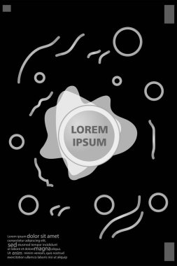 Memphis tarzı kitap tasarım koleksiyonu renkli şablonlarıyla geometrik şekiller, trendy Memphis desenlerle 80's-90's moda. reklam, davet, sunu izole vektör çizim için Ideal