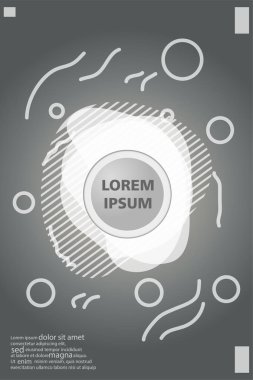 Memphis tarzı kitap tasarım koleksiyonu renkli şablonlarıyla geometrik şekiller, trendy Memphis desenlerle 80's-90's moda. reklam, davet, sunu izole vektör çizim için Ideal