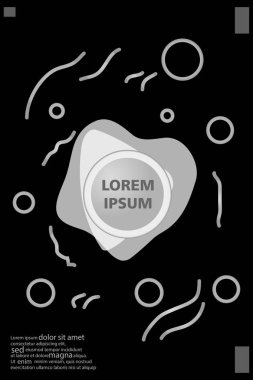 Memphis tarzı kitap tasarım koleksiyonu renkli şablonlarıyla geometrik şekiller, trendy Memphis desenlerle 80's-90's moda. reklam, davet, sunu izole vektör çizim için Ideal