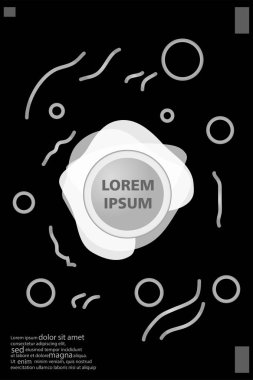 Memphis tarzı kitap tasarım koleksiyonu renkli şablonlarıyla geometrik şekiller, trendy Memphis desenlerle 80's-90's moda. reklam, davet, sunu izole vektör çizim için Ideal