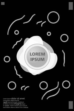 Memphis tarzı kitap tasarım koleksiyonu renkli şablonlarıyla geometrik şekiller, trendy Memphis desenlerle 80's-90's moda. reklam, davet, sunu izole vektör çizim için Ideal