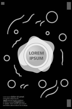 Memphis tarzı kitap tasarım koleksiyonu renkli şablonlarıyla geometrik şekiller, trendy Memphis desenlerle 80's-90's moda. reklam, davet, sunu izole vektör çizim için Ideal