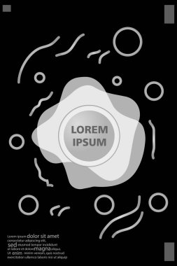 Memphis tarzı kitap tasarım koleksiyonu renkli şablonlarıyla geometrik şekiller, trendy Memphis desenlerle 80's-90's moda. reklam, davet, sunu izole vektör çizim için Ideal
