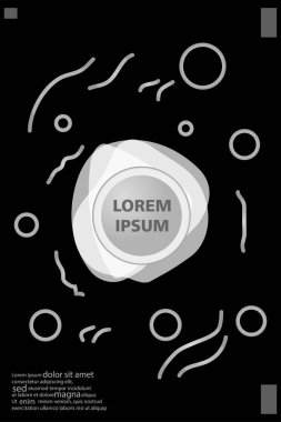 Memphis tarzı kitap tasarım koleksiyonu renkli şablonlarıyla geometrik şekiller, trendy Memphis desenlerle 80's-90's moda. reklam, davet, sunu izole vektör çizim için Ideal