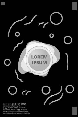 Memphis tarzı kitap tasarım koleksiyonu renkli şablonlarıyla geometrik şekiller, trendy Memphis desenlerle 80's-90's moda. reklam, davet, sunu izole vektör çizim için Ideal