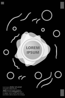 Memphis tarzı kitap tasarım koleksiyonu renkli şablonlarıyla geometrik şekiller, trendy Memphis desenlerle 80's-90's moda. reklam, davet, sunu izole vektör çizim için Ideal