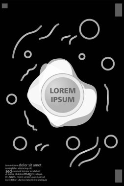 Memphis tarzı kitap tasarım koleksiyonu renkli şablonlarıyla geometrik şekiller, trendy Memphis desenlerle 80's-90's moda. reklam, davet, sunu izole vektör çizim için Ideal