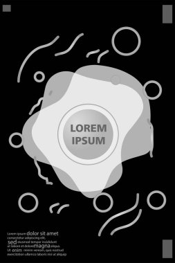 Memphis tarzı kitap tasarım koleksiyonu renkli şablonlarıyla geometrik şekiller, trendy Memphis desenlerle 80's-90's moda. reklam, davet, sunu izole vektör çizim için Ideal