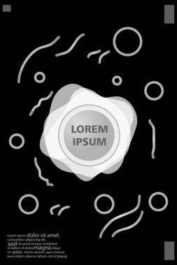 Memphis tarzı kitap tasarım koleksiyonu renkli şablonlarıyla geometrik şekiller, trendy Memphis desenlerle 80's-90's moda. reklam, davet, sunu izole vektör çizim için Ideal