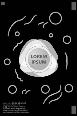 Memphis tarzı kitap tasarım koleksiyonu renkli şablonlarıyla geometrik şekiller, trendy Memphis desenlerle 80's-90's moda. reklam, davet, sunu izole vektör çizim için Ideal