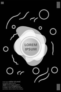 Memphis tarzı kitap tasarım koleksiyonu renkli şablonlarıyla geometrik şekiller, trendy Memphis desenlerle 80's-90's moda. reklam, davet, sunu izole vektör çizim için Ideal