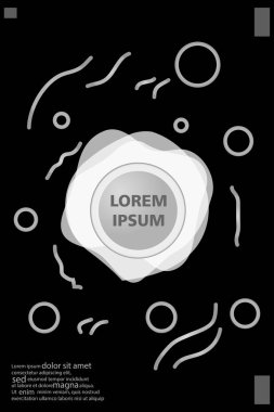 Memphis tarzı kitap tasarım koleksiyonu renkli şablonlarıyla geometrik şekiller, trendy Memphis desenlerle 80's-90's moda. reklam, davet, sunu izole vektör çizim için Ideal