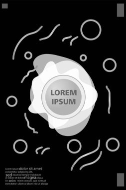 Memphis tarzı kitap tasarım koleksiyonu renkli şablonlarıyla geometrik şekiller, trendy Memphis desenlerle 80's-90's moda. reklam, davet, sunu izole vektör çizim için Ideal