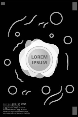 Memphis tarzı kitap tasarım koleksiyonu renkli şablonlarıyla geometrik şekiller, trendy Memphis desenlerle 80's-90's moda. reklam, davet, sunu izole vektör çizim için Ideal