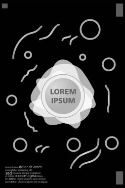 Memphis tarzı kitap tasarım koleksiyonu renkli şablonlarıyla geometrik şekiller, trendy Memphis desenlerle 80's-90's moda. reklam, davet, sunu izole vektör çizim için Ideal