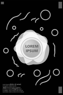 Memphis tarzı kitap tasarım koleksiyonu renkli şablonlarıyla geometrik şekiller, trendy Memphis desenlerle 80's-90's moda. reklam, davet, sunu izole vektör çizim için Ideal