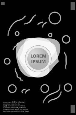 Memphis tarzı kitap tasarım koleksiyonu renkli şablonlarıyla geometrik şekiller, trendy Memphis desenlerle 80's-90's moda. reklam, davet, sunu izole vektör çizim için Ideal