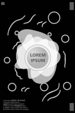 Memphis tarzı kitap tasarım koleksiyonu renkli şablonlarıyla geometrik şekiller, trendy Memphis desenlerle 80's-90's moda. reklam, davet, sunu izole vektör çizim için Ideal