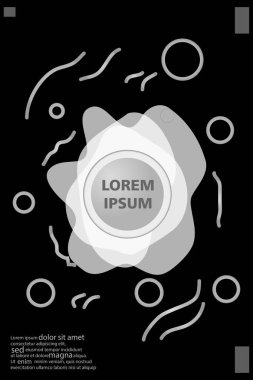 Memphis tarzı kitap tasarım koleksiyonu renkli şablonlarıyla geometrik şekiller, trendy Memphis desenlerle 80's-90's moda. reklam, davet, sunu izole vektör çizim için Ideal