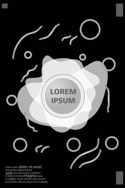 Memphis tarzı kitap tasarım koleksiyonu renkli şablonlarıyla geometrik şekiller, trendy Memphis desenlerle 80's-90's moda. reklam, davet, sunu izole vektör çizim için Ideal