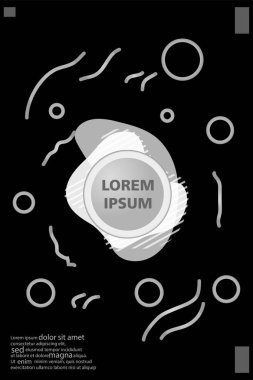 Memphis tarzı kitap tasarım koleksiyonu renkli şablonlarıyla geometrik şekiller, trendy Memphis desenlerle 80's-90's moda. reklam, davet, sunu izole vektör çizim için Ideal