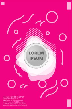 Memphis tarzı kitap tasarım koleksiyonu renkli şablonlarıyla geometrik şekiller, trendy Memphis desenlerle 80's-90's moda. reklam, davet, sunu izole vektör çizim için Ideal