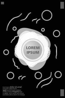 Memphis tarzı kitap tasarım koleksiyonu renkli şablonlarıyla geometrik şekiller, trendy Memphis desenlerle 80's-90's moda. reklam, davet, sunu izole vektör çizim için Ideal