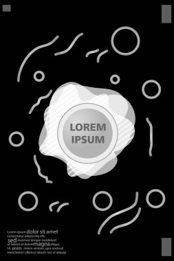 Memphis tarzı kitap tasarım koleksiyonu renkli şablonlarıyla geometrik şekiller, trendy Memphis desenlerle 80's-90's moda. reklam, davet, sunu izole vektör çizim için Ideal