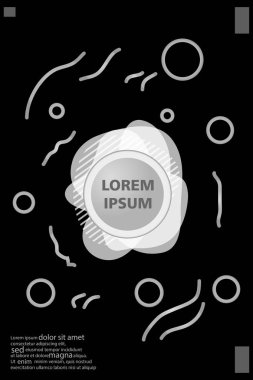 Memphis tarzı kitap tasarım koleksiyonu renkli şablonlarıyla geometrik şekiller, trendy Memphis desenlerle 80's-90's moda. reklam, davet, sunu izole vektör çizim için Ideal