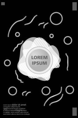 Memphis tarzı kitap tasarım koleksiyonu renkli şablonlarıyla geometrik şekiller, trendy Memphis desenlerle 80's-90's moda. reklam, davet, sunu izole vektör çizim için Ideal