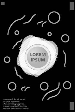 Memphis tarzı kitap tasarım koleksiyonu renkli şablonlarıyla geometrik şekiller, trendy Memphis desenlerle 80's-90's moda. reklam, davet, sunu izole vektör çizim için Ideal