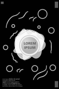Memphis tarzı kitap tasarım koleksiyonu renkli şablonlarıyla geometrik şekiller, trendy Memphis desenlerle 80's-90's moda. reklam, davet, sunu izole vektör çizim için Ideal