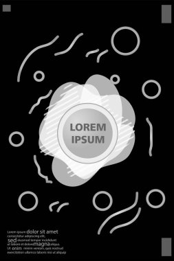 Memphis tarzı kitap tasarım koleksiyonu renkli şablonlarıyla geometrik şekiller, trendy Memphis desenlerle 80's-90's moda. reklam, davet, sunu izole vektör çizim için Ideal