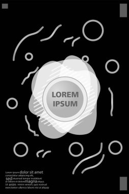 Memphis tarzı kitap tasarım koleksiyonu renkli şablonlarıyla geometrik şekiller, trendy Memphis desenlerle 80's-90's moda. reklam, davet, sunu izole vektör çizim için Ideal