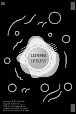 Memphis tarzı kitap tasarım koleksiyonu renkli şablonlarıyla geometrik şekiller, trendy Memphis desenlerle 80's-90's moda. reklam, davet, sunu izole vektör çizim için Ideal