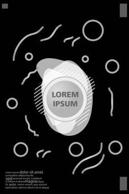 Memphis tarzı kitap tasarım koleksiyonu renkli şablonlarıyla geometrik şekiller, trendy Memphis desenlerle 80's-90's moda. reklam, davet, sunu izole vektör çizim için Ideal