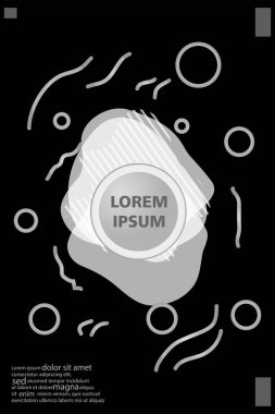 Memphis tarzı kitap tasarım koleksiyonu renkli şablonlarıyla geometrik şekiller, trendy Memphis desenlerle 80's-90's moda. reklam, davet, sunu izole vektör çizim için Ideal