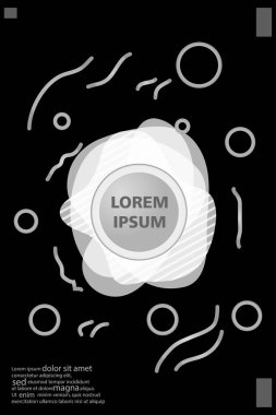 Memphis tarzı kitap tasarım koleksiyonu renkli şablonlarıyla geometrik şekiller, trendy Memphis desenlerle 80's-90's moda. reklam, davet, sunu izole vektör çizim için Ideal