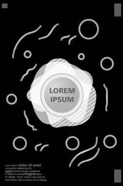 Memphis tarzı kitap tasarım koleksiyonu renkli şablonlarıyla geometrik şekiller, trendy Memphis desenlerle 80's-90's moda. reklam, davet, sunu izole vektör çizim için Ideal