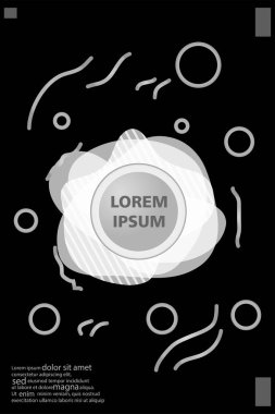 Memphis tarzı kitap tasarım koleksiyonu renkli şablonlarıyla geometrik şekiller, trendy Memphis desenlerle 80's-90's moda. reklam, davet, sunu izole vektör çizim için Ideal