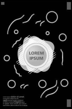 Memphis tarzı kitap tasarım koleksiyonu renkli şablonlarıyla geometrik şekiller, trendy Memphis desenlerle 80's-90's moda. reklam, davet, sunu izole vektör çizim için Ideal