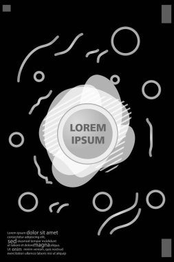 Memphis tarzı kitap tasarım koleksiyonu renkli şablonlarıyla geometrik şekiller, trendy Memphis desenlerle 80's-90's moda. reklam, davet, sunu izole vektör çizim için Ideal